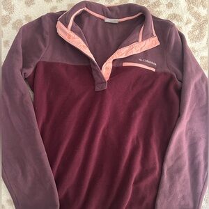 purple/pink columbia quarter zip